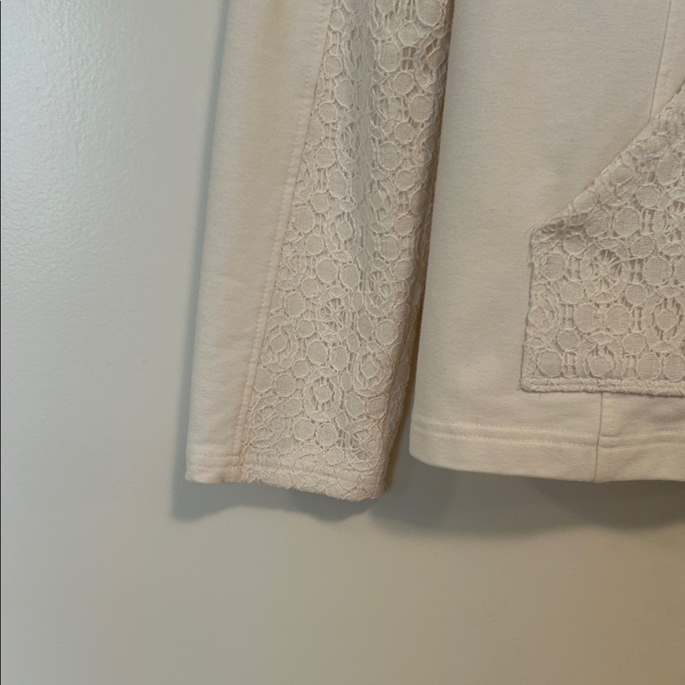 Women's Cream Hooded Jacket with lace accents size 1 - Picture 4 of 11